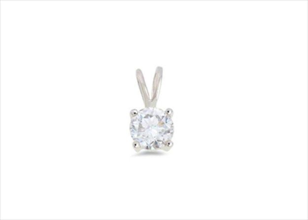 Rhodium Plated | Solitaire Stud Pendants