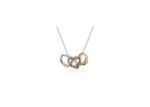Three Tone Plated Heart Shaped Trilogy Pendant