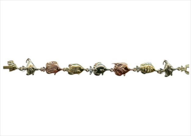 Three Tone Plated Fish Bracelet