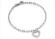 Silver Plated CZ Studded Heart Charm Bracelet