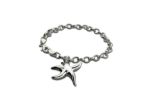 Rhodium Plated Star Fish Charm Bracelet