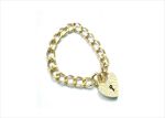 God Plated Mens Heart Charm Bracelet