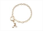 Gold Plated Initial Mens Toggle Bracelet