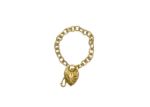 Gold Plated Mens Toggle Heart Charm Bracelet