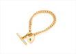 Gold Plated Toggle Heart Charm Bracelet