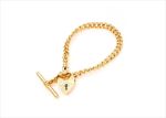 Gold Plated Toggle Heart Charm Bracelet
