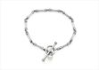 Silver Plated Toggle Womens Pearl Bracelet