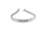 Silver Plated Mens CZ Studded Tennis Bracelet