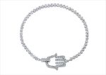 Silver Plated CZ Studded Hamsa Bracelet