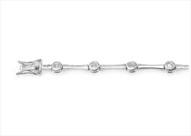 Silver Plated CZ Studded Tennis Bracelet
