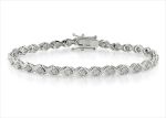 Silver Plated CZ Studded Tennis Bracelet