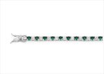 Silver Plated CZ Studded Green Stone Tennis Bracelet