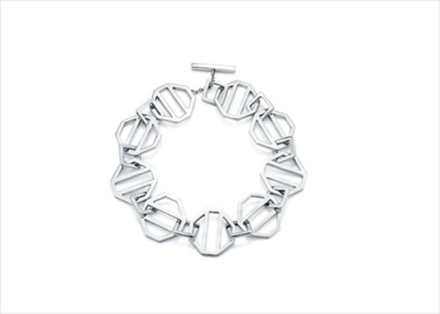 Silver Plated Hollow Round Toggle Bracelet