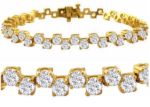 Gold Plated CZ Studded Tennis Bracelet