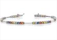 Silver Plated Multicolored stone Tennis Bracelet