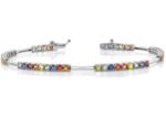 Silver Plated Multicolored stone Tennis Bracelet