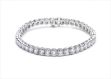 Silver Plated CZ Studded Womens Tennis Bracelet