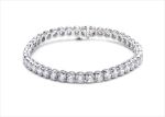 Silver Plated CZ Studded Womens Tennis Bracelet