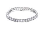 Silver Plated CZ Studded Womens Tennis Bracelet