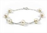 Silver Plated Womens Pearl Bracelet