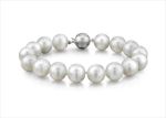 Rhodium Plated Womens Pearl Bracelet