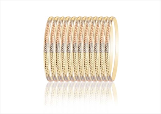 7 days 4 MM CNC tri color de oro laminado