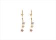Three Tone Plated Elephant Dangler Earring
