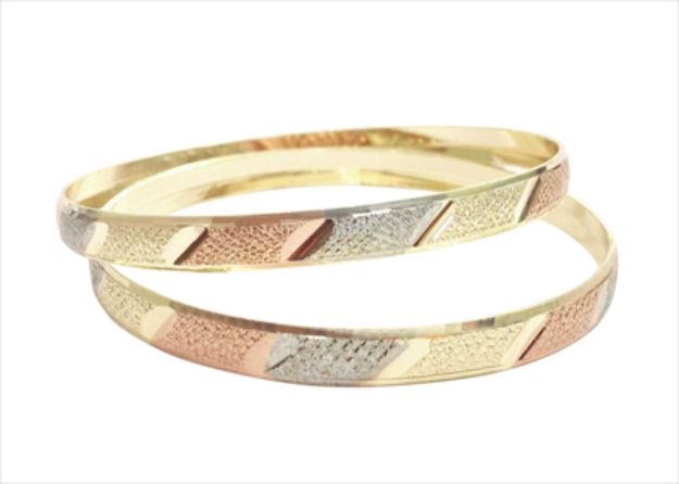 3 Tone Plated | Half Round Bangles