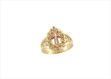 Two Tone Plated Filigree Cross Catholic Ring