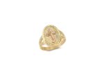 Two Tone Plated Cross Ring
