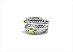 Rhodium Plated Twisted Wire Stack Ring