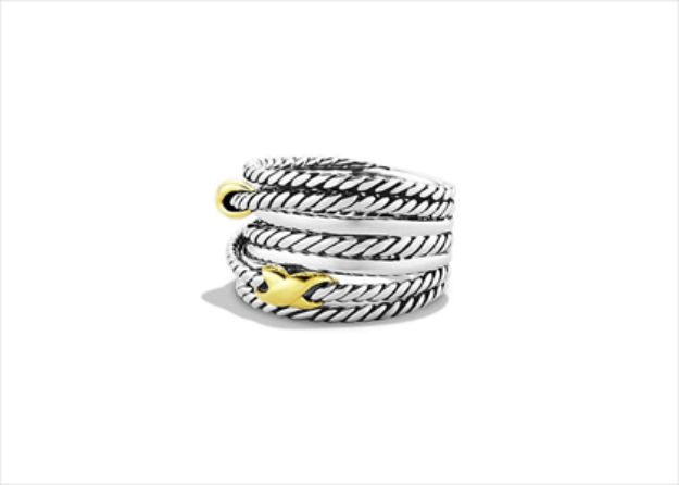 Rhodium Plated Twisted Wire Stack Ring