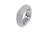 Square Rhodium Plated Micro Pave CZ Ring