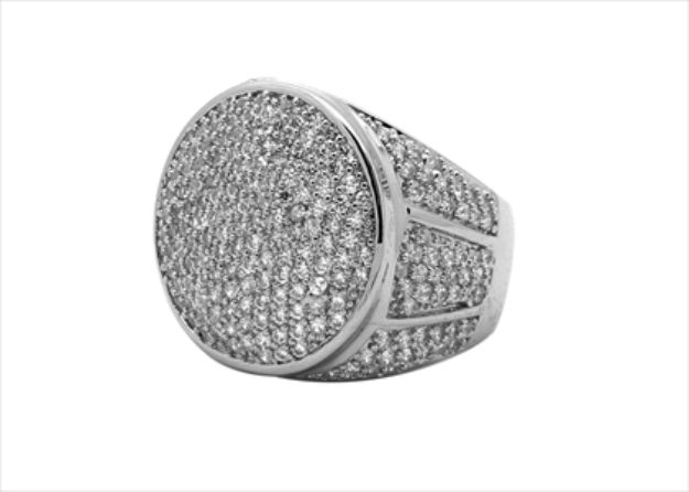Mens Big Bold Iced Out Ring