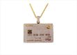 14 KT Gold Plated Iced Out Credit Card Pendant