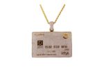 14 KT Gold Plated Iced Out Credit Card Pendant