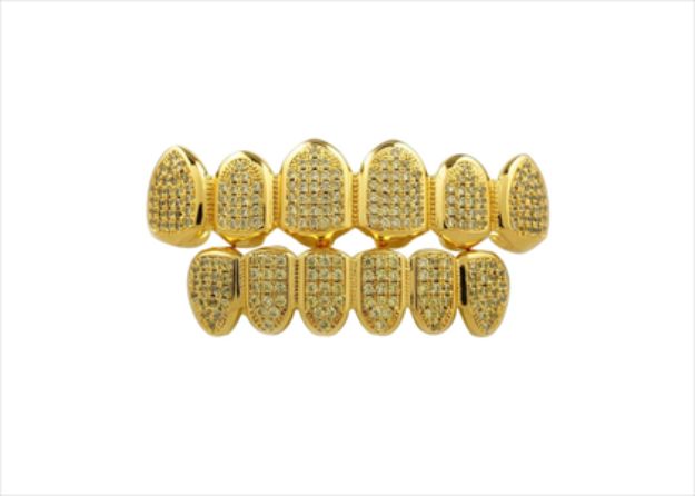 Gold Plated Hip Hop Top and Bottom Grillz