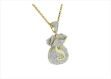 Iced Out Gold Plated Dollar Sign Money Bag Pendant