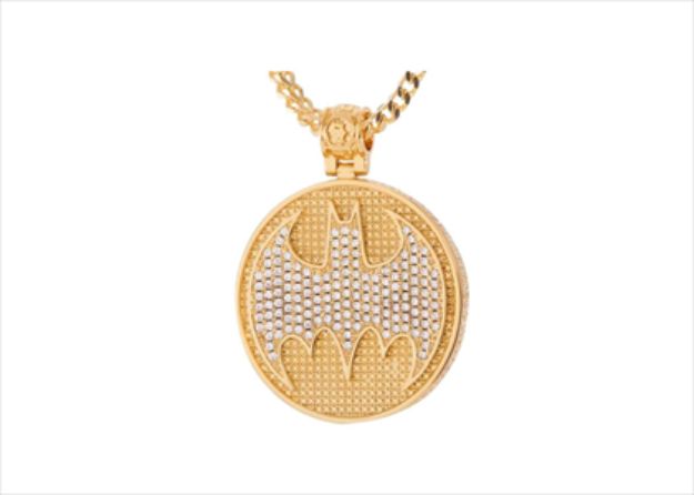 14 KT Iced Out Batman Logo Pendant