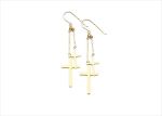 Double Cross Religious Chain Earring