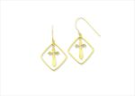 Religious Dangle Cross Earring