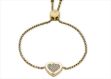Gold Plated CZ Studded Heart Shape Bracelet