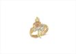 Three Tone Plated Filigree Flower Ring
