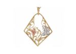 Three Tone Plated Animal Filigree Pendant