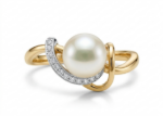 CZ Studded Pearl Ring