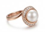 cz studded pearl ring