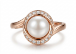 Pearl and cubic zirconia ring