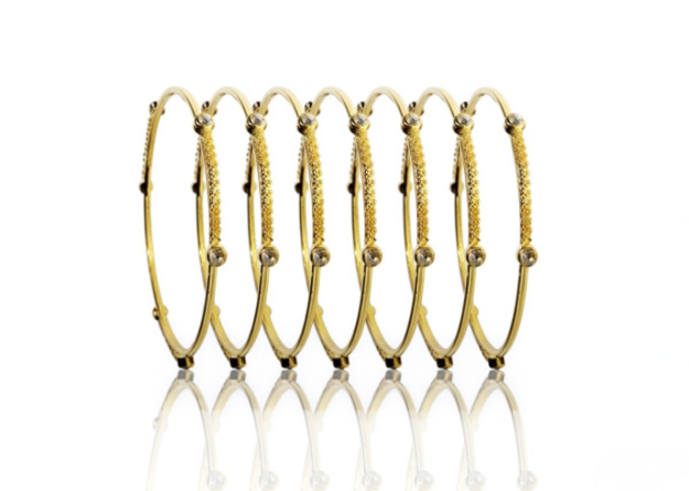 gold plated cz studded bangles