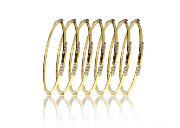 gold plated cz studded bangle