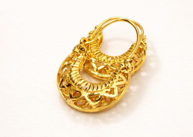 gold plated filigree earrings